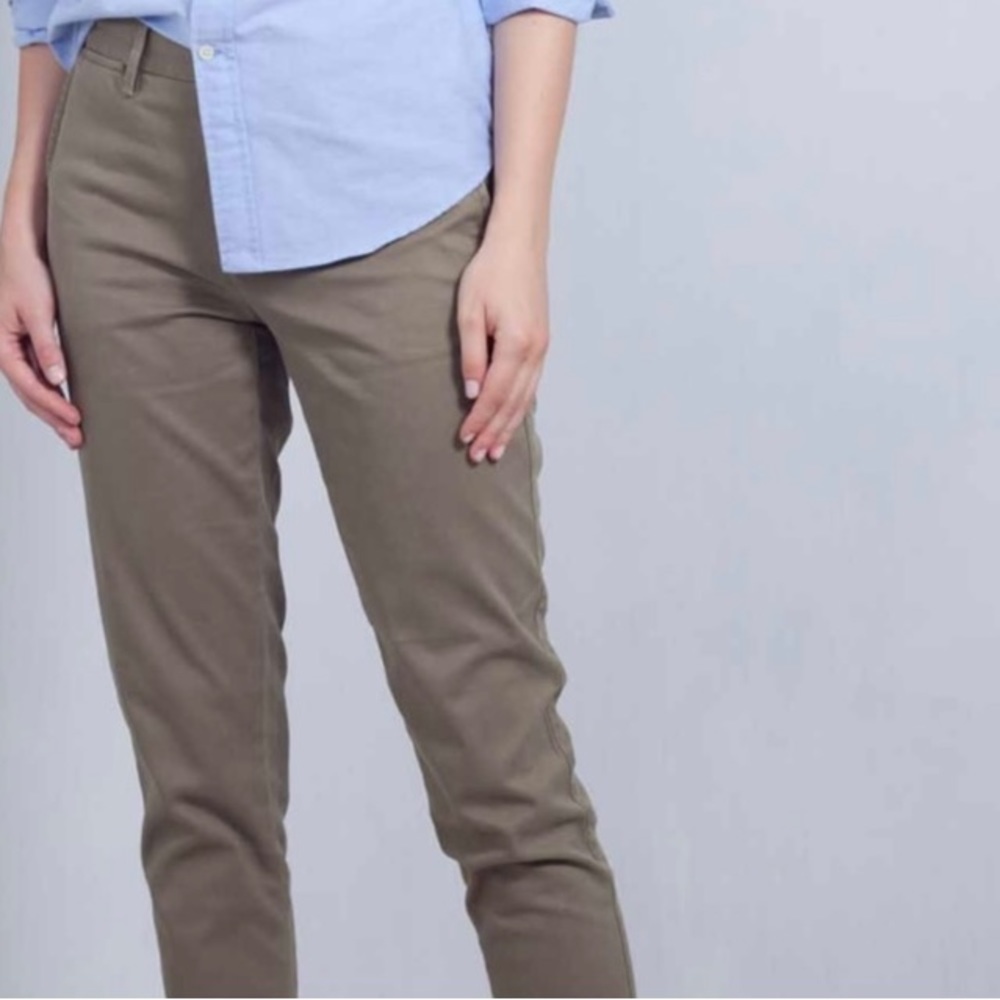 Polo Jeans Co Ralph Lauren olive green button fly cuffed stretch cotton capri 8